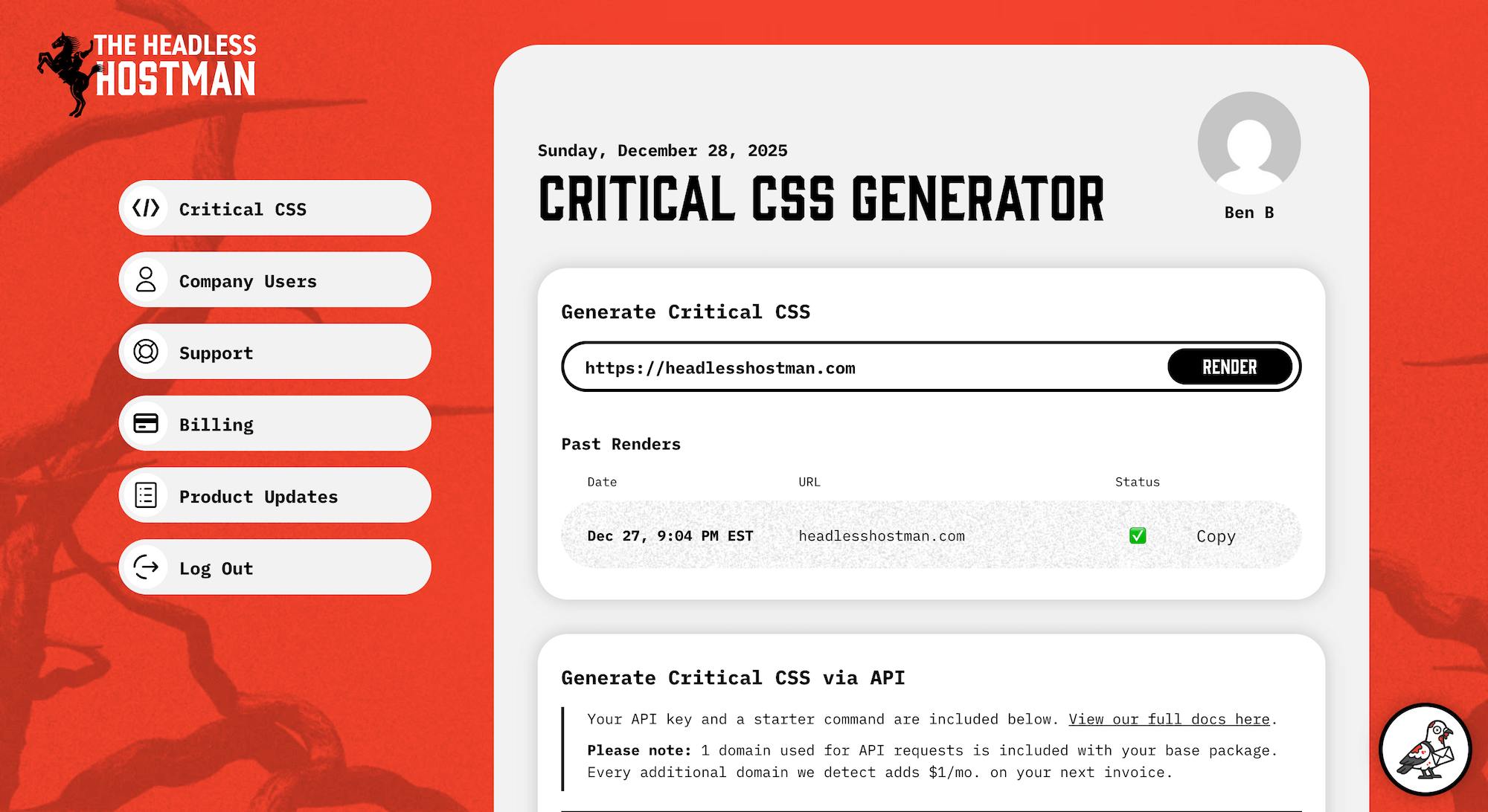 Critical CSS Generator & API - Headstone